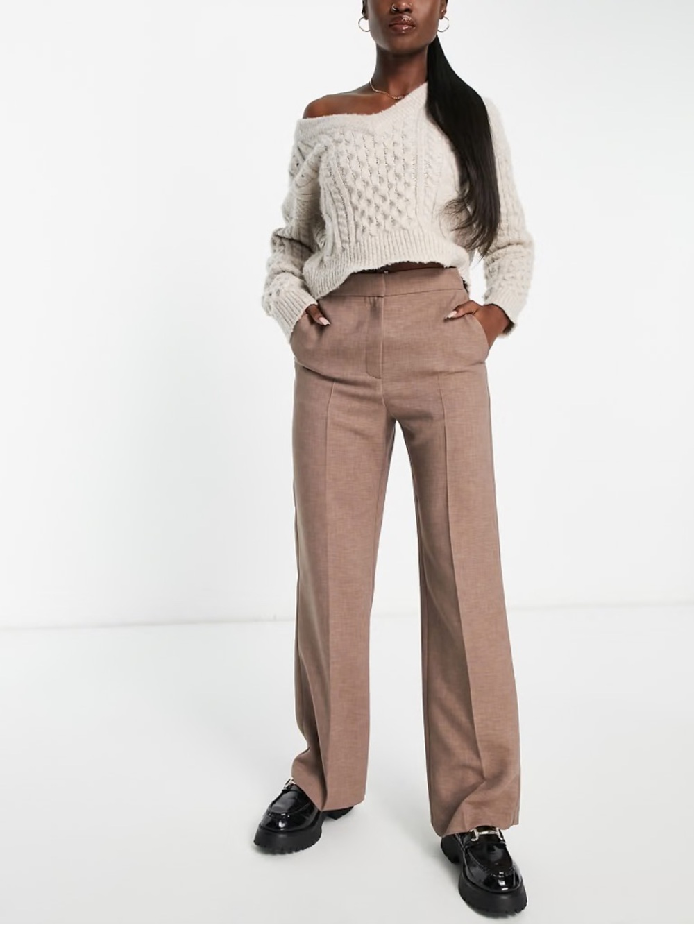 NWT ASOS Design Ultimate Straight Leg Pant in Brown